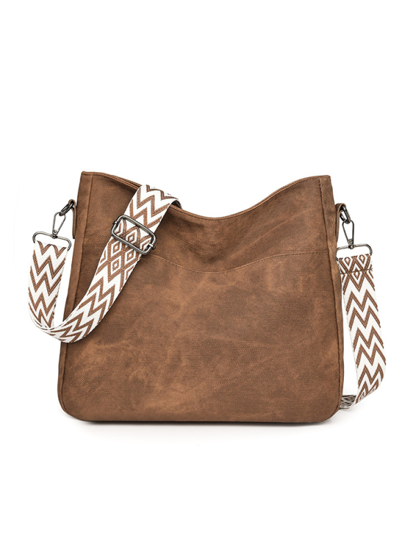 Anchi PU tote válltáska, városi stílus, horizontális négyzet alakú, cipzár, poliészter bélés