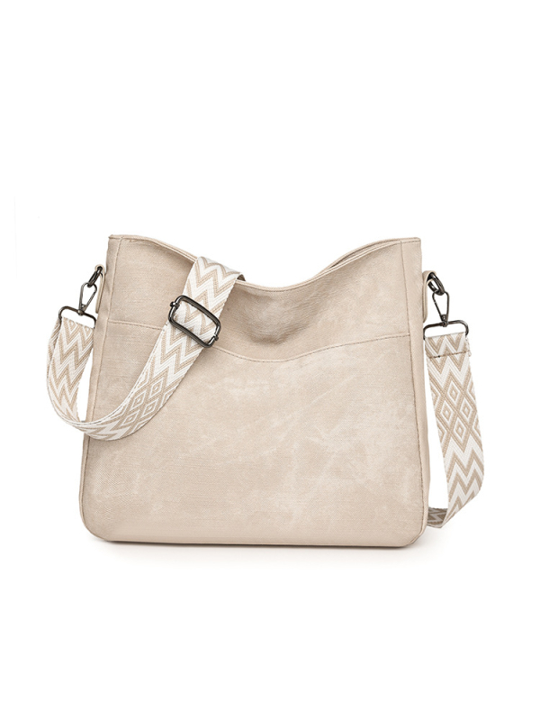 Anchi PU tote válltáska, városi stílus, horizontális négyzet alakú, cipzár, poliészter bélés