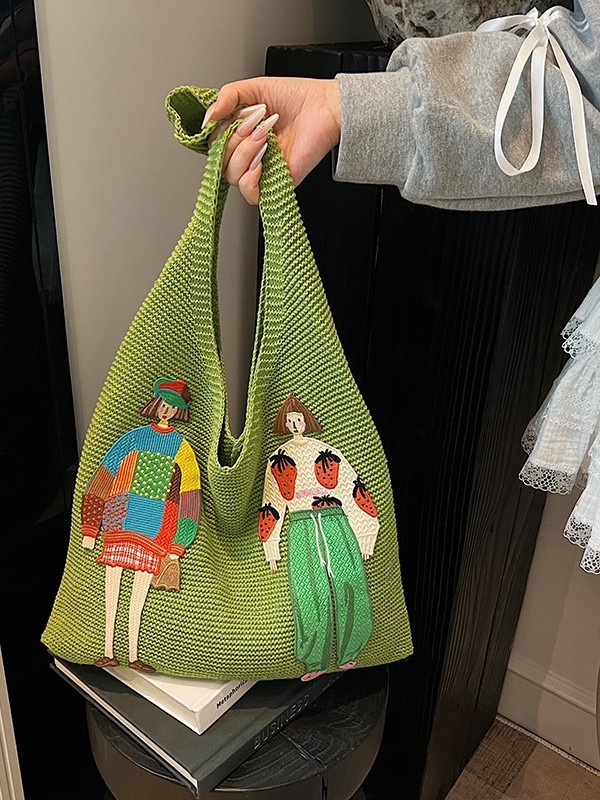 Nagy kapacitású kötött tote táska – pamut és len; függőleges négyszögletes forma; poliészter belső párnaház; nyitott kivitel; belső zseb mobiltelefonhoz