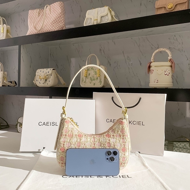 Manzhuo полумесечна чанта, corduroy, цип затваряне, PU подплата