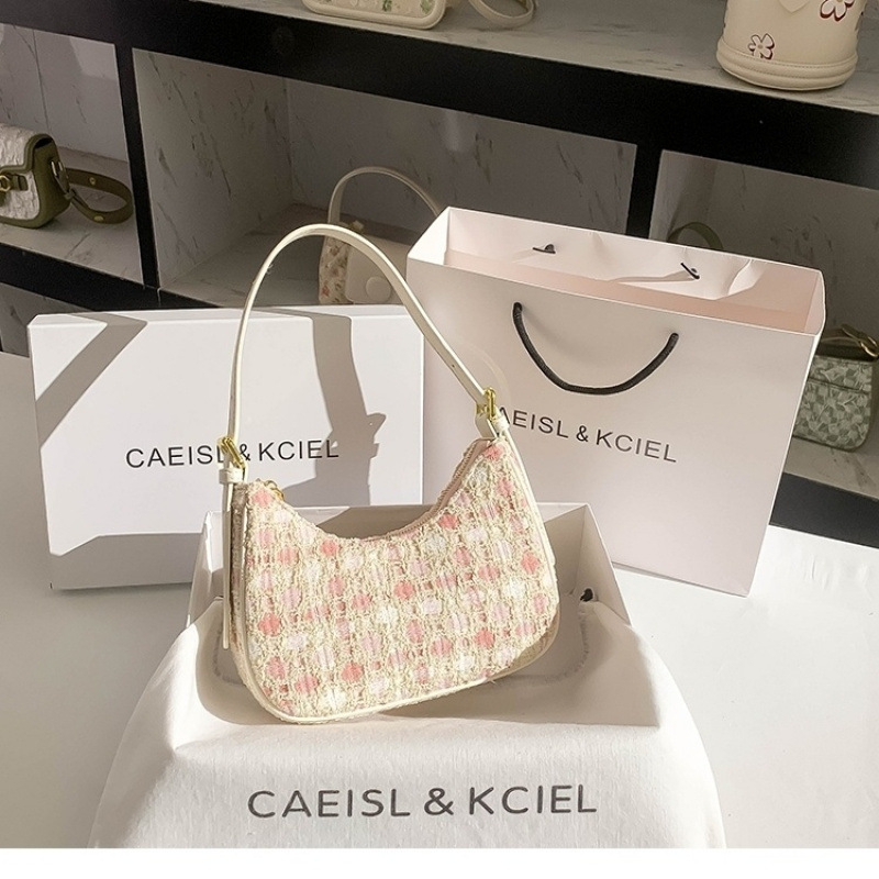 Manzhuo полумесечна чанта, corduroy, цип затваряне, PU подплата