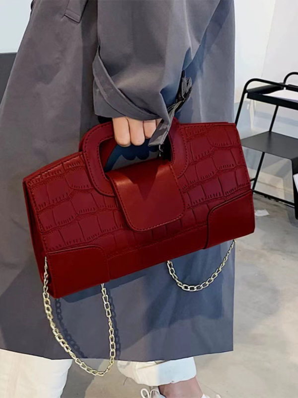 Butterfly Városi egyszerűségű PU vízszintes négyzet alakú keresztpántos táska cipzárral, krokodil minta