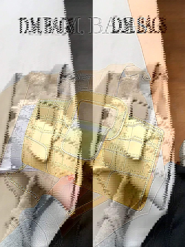 Butterfly Városi egyszerűségű PU vízszintes négyzet alakú keresztpántos táska cipzárral, krokodil minta