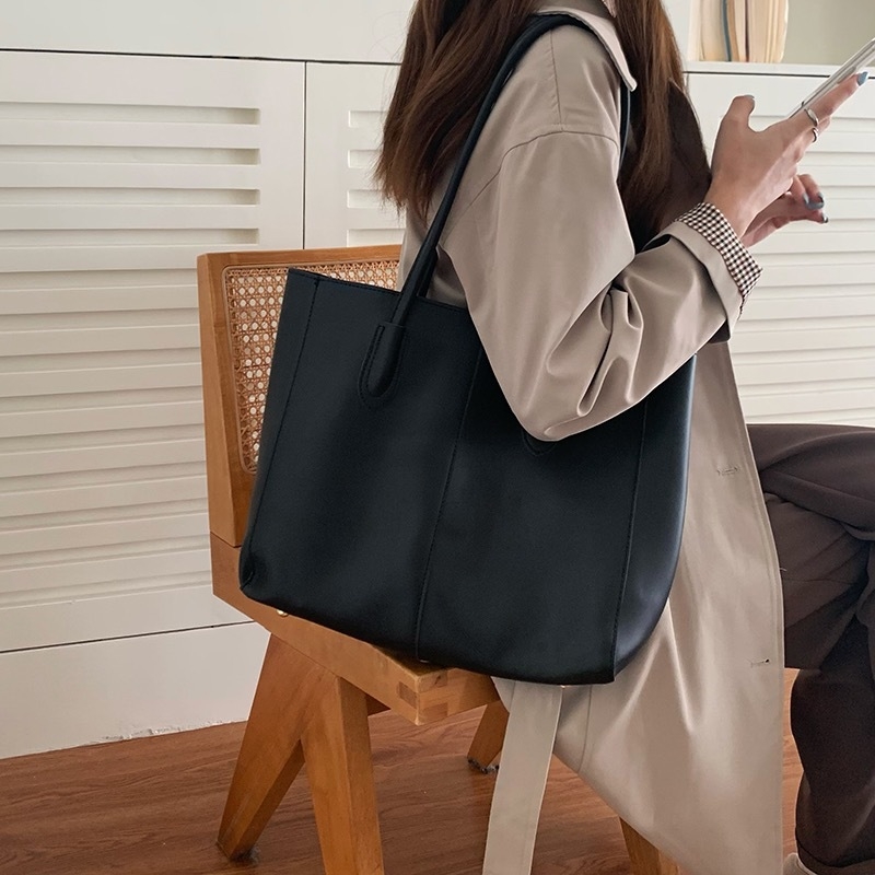 PU bőr tote táska, retro ihletés, vízszintes négyzet alakú, felső nyitás