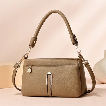 Geantă crossbody din PU – stil urban minimalist, formă orizontală pătrată, fermoar, buzunar interior