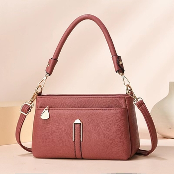 Geantă crossbody din PU – stil urban minimalist, formă orizontală pătrată, fermoar, buzunar interior