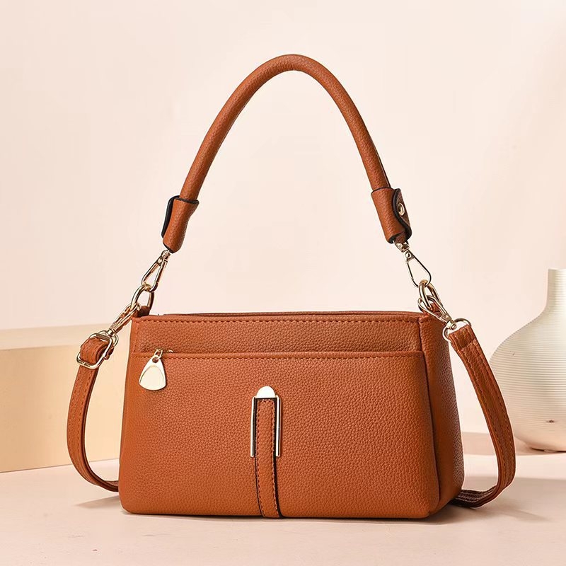 Geantă crossbody din PU – stil urban minimalist, formă orizontală pătrată, fermoar, buzunar interior