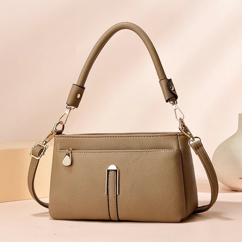 Geantă crossbody din PU – stil urban minimalist, formă orizontală pătrată, fermoar, buzunar interior