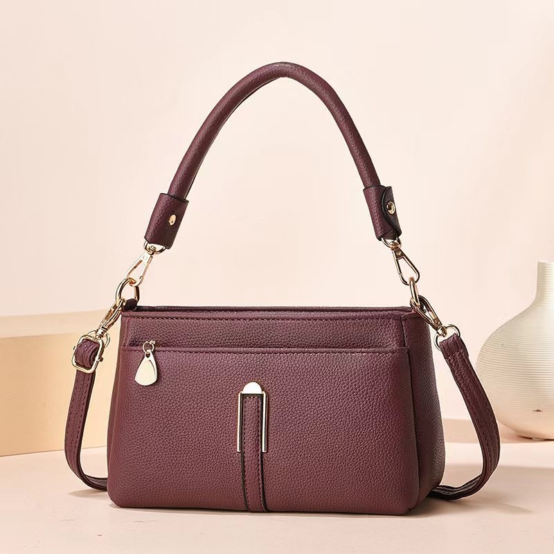 Geantă crossbody din PU – stil urban minimalist, formă orizontală pătrată, fermoar, buzunar interior