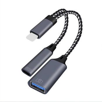 Lightning OTG адаптер за Apple устройства — четене на USB флаш диск и зареждане