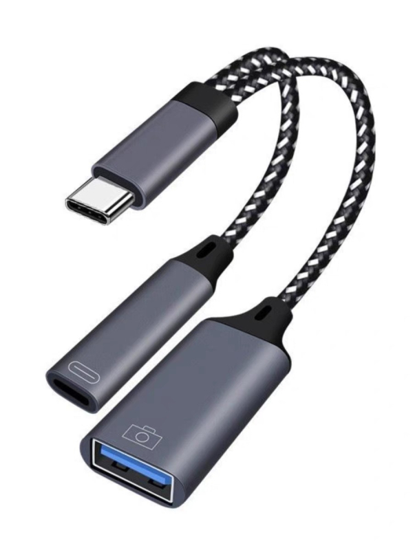 Lightning OTG адаптер за Apple устройства — четене на USB флаш диск и зареждане