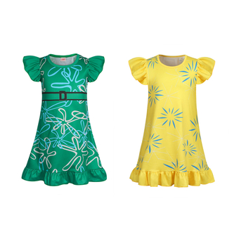 Παιδικό φόρεμα της πριγκίπισσας με εκτύπωση καρτούν, ύφασμα Milk Silk, 80% πολυεστέρα, κατάλληλο για άνοιξη-καλοκαίρι, ηλικίες 3–8 ετών, κυκλοφορία άνοιξη 2024
