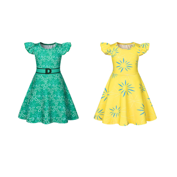 Παιδικό φόρεμα της πριγκίπισσας με εκτύπωση καρτούν, ύφασμα Milk Silk, 80% πολυεστέρα, κατάλληλο για άνοιξη-καλοκαίρι, ηλικίες 3–8 ετών, κυκλοφορία άνοιξη 2024