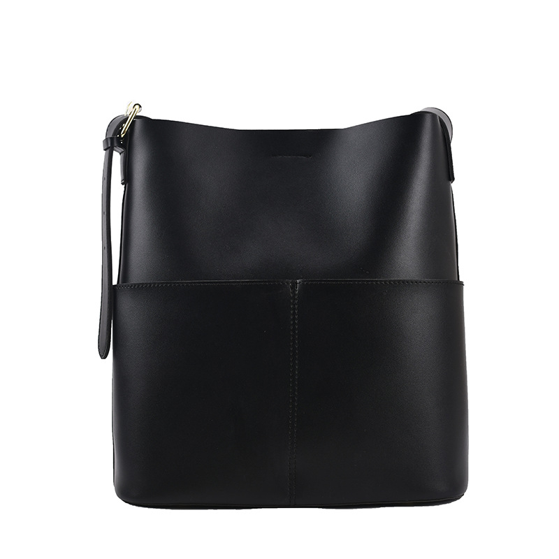 Geantă bucket bag pentru femei, material PU cu căptușeală PU, stil urban simplu, formă orizontală pătrată, Primăvara 2022