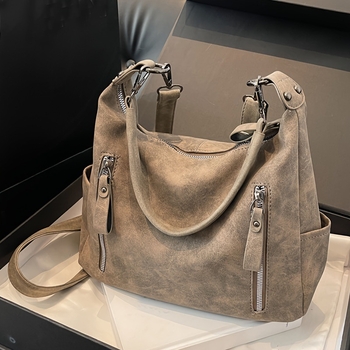 Louis Gustave geantă PU Tote cu fermoar și căptușeală din poliester