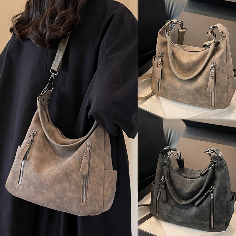 Louis Gustave geantă PU Tote cu fermoar și căptușeală din poliester