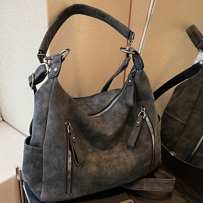 Louis Gustave geantă PU Tote cu fermoar și căptușeală din poliester