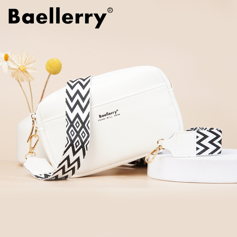 Baellerry PU kis négyzet alakú táska cipzárral, puha kivitel, telefon zseb, egyoldalas vállpánt