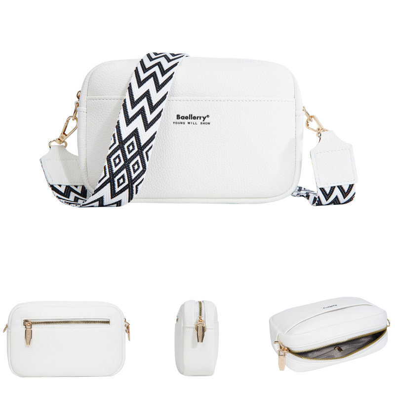 Baellerry PU kis négyzet alakú táska cipzárral, puha kivitel, telefon zseb, egyoldalas vállpánt