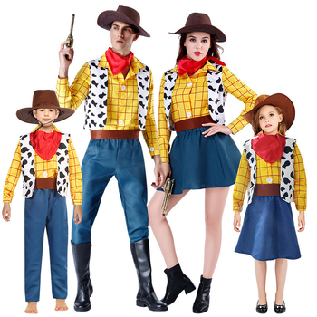 Woody костюм за семейно сценично представление – за възрастни и деца, деним стил, улична мода, спандекс и нейлон, основна материя <30%, вторична 30–50%, пролет 2023