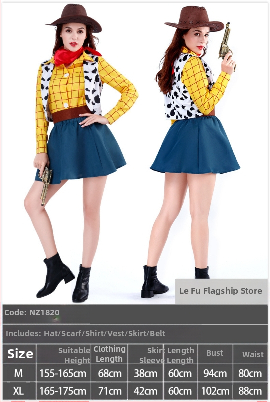 Woody костюм за семейно сценично представление – за възрастни и деца, деним стил, улична мода, спандекс и нейлон, основна материя <30%, вторична 30–50%, пролет 2023