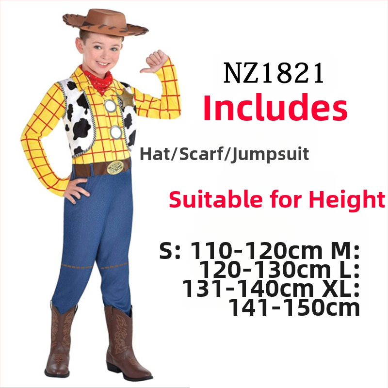 Woody костюм за семейно сценично представление – за възрастни и деца, деним стил, улична мода, спандекс и нейлон, основна материя <30%, вторична 30–50%, пролет 2023