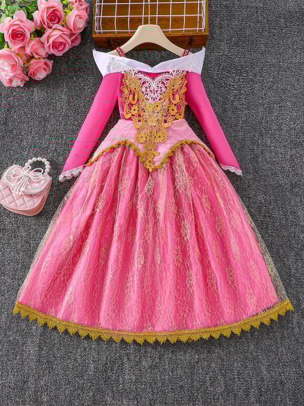 Paula gyerekeknek szóló hercegnőruha virágos mintával, Sling vállpántos stílus, poliészter pamut béléssel, 3–8 éveseknek