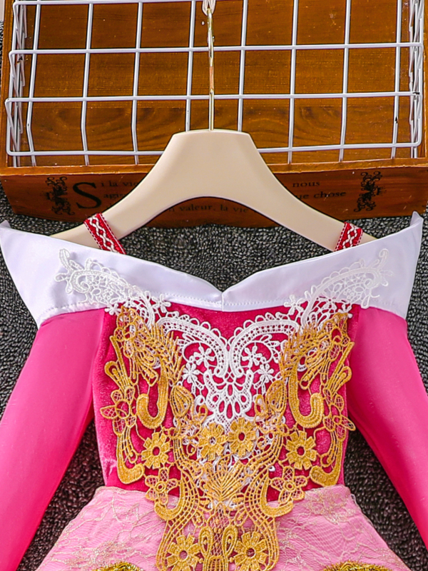 Paula gyerekeknek szóló hercegnőruha virágos mintával, Sling vállpántos stílus, poliészter pamut béléssel, 3–8 éveseknek