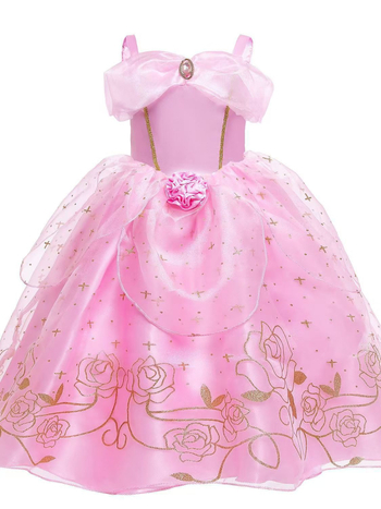 Детска сатенена принцова рокля за танци, мека обработка на тъканта, 80% полиестер, за възраст 3–8 години