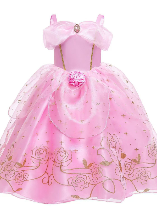 Детска сатенена принцова рокля за танци, мека обработка на тъканта, 80% полиестер, за възраст 3–8 години