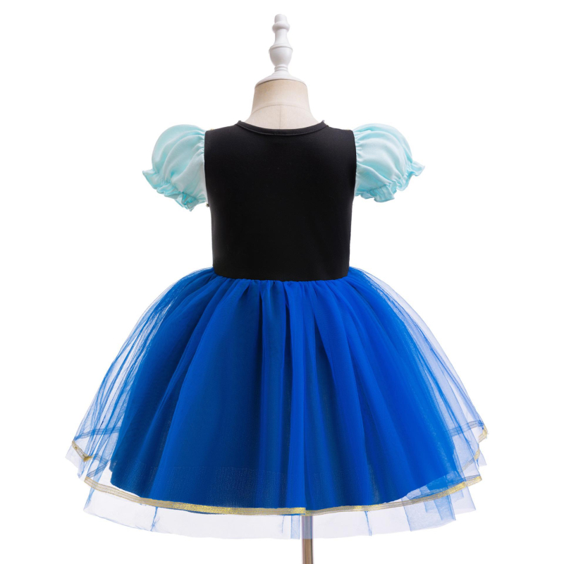 Frozen Anna hercegnő gyerekeknek – pliszírozott cosplay ruha színpadi viselethez, bélés pamut, külső anyag 65% poliészter, 35% pamut, pamutkeverék anyag, 3–8 éveseknek