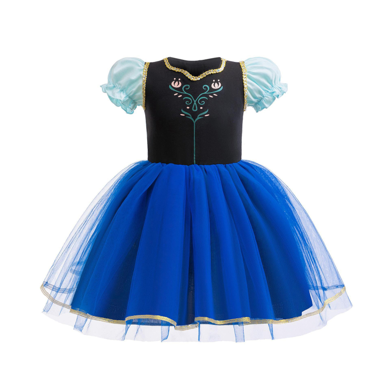 Frozen Anna hercegnő gyerekeknek – pliszírozott cosplay ruha színpadi viselethez, bélés pamut, külső anyag 65% poliészter, 35% pamut, pamutkeverék anyag, 3–8 éveseknek