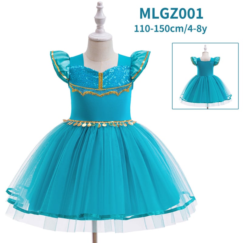 Dječja haljina Jasmine princeza cosplay za scensku izvedbu — nadahnuta lampom Aladina, čipka i tila, glavni materijal poliester, podstava pamuk, uzrast 3–8 godina, Zima 2024