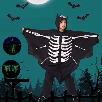 Memune Детска Хелоуин пелерина - Бат пелерина за сценично облекло (100% полиестер; за деца 3–8 г; пролет 2025)