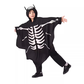 Memune Детска Хелоуин пелерина - Бат пелерина за сценично облекло (100% полиестер; за деца 3–8 г; пролет 2025)