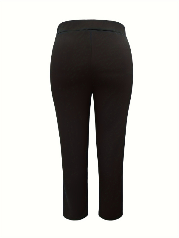 Moterų pieštuko kelnes iš tampraus audinio poliesterio/elastano, vidurio juosmens, mikroelastikas, koliažo siuvimo dizainas — ruduo 2024