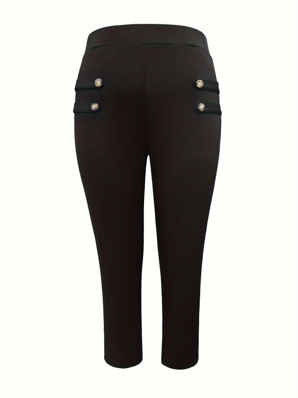 Moterų pieštuko kelnes iš tampraus audinio poliesterio/elastano, vidurio juosmens, mikroelastikas, koliažo siuvimo dizainas — ruduo 2024