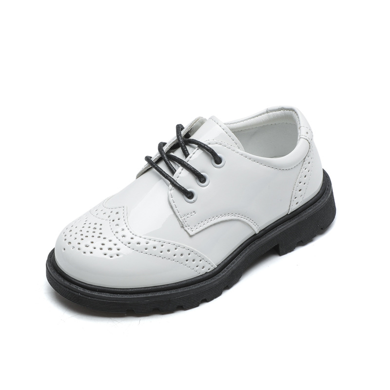 Laste nahast tantsukingad poissidele, Briti stiil, Velcro kinnitamine, TPR tald, lateksist sisetald, pigskin vooder