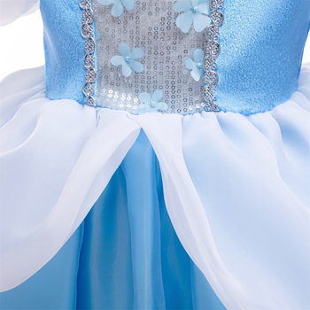 Παιδικό φόρεμα Σταχτοπούτας για θεατρική παράσταση, ύφασμα από μίγμα βαμβακερού-πολυεστέρα, κύριο ύφασμα 65% πολυεστέρας, φόδρα 35% βαμβάκι, κατάλληλο για ηλικίες 3-8, Άνοιξη 2025