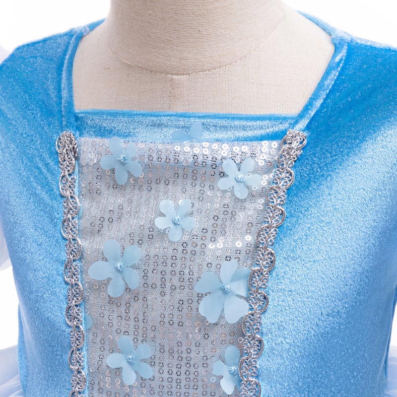 Rochie pentru prințesa Cenușăreasa pentru copii, țesătură din amestec de bumbac, material principal 65% poliester, căptușeală 35% bumbac, potrivită pentru 3-8 ani, primăvara 2025