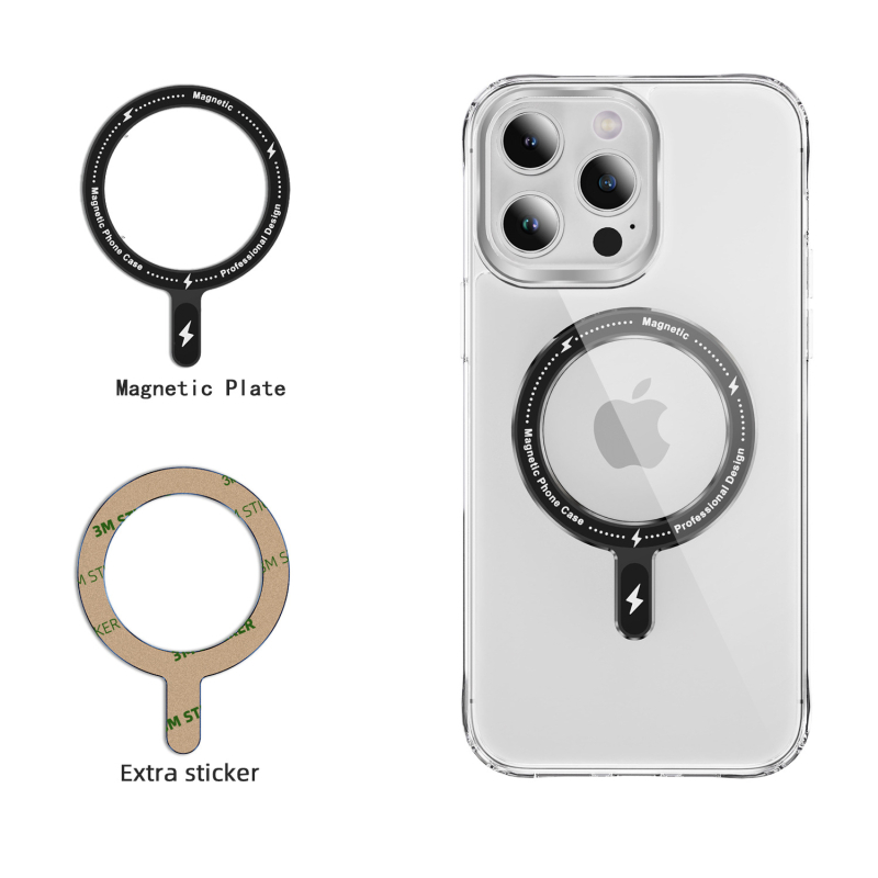 Universālais magnētiskais gredzens telefona lietu vāciņam (Materiāls: TPU+PC; Ražošana: injekcijas formēšana; Funkcija: kritienu novēršana; Saderīgs ar: Apple, Samsung; Pielāgošana: Atbalsts)