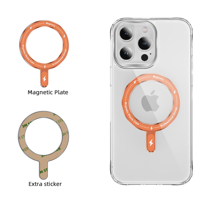 Universālais magnētiskais gredzens telefona lietu vāciņam (Materiāls: TPU+PC; Ražošana: injekcijas formēšana; Funkcija: kritienu novēršana; Saderīgs ar: Apple, Samsung; Pielāgošana: Atbalsts)