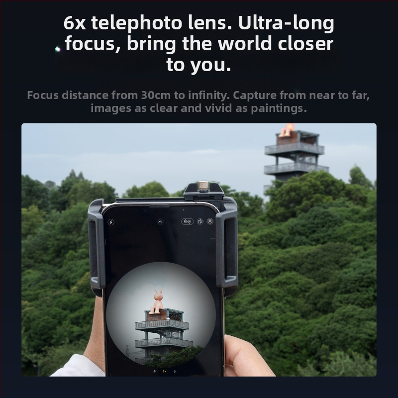 APEXEL 6x монокулярен телеобектив за смартфон – 6x увеличение, монокулярен телескоп, зрително поле 150 м, диаметър на зеницата 3 мм