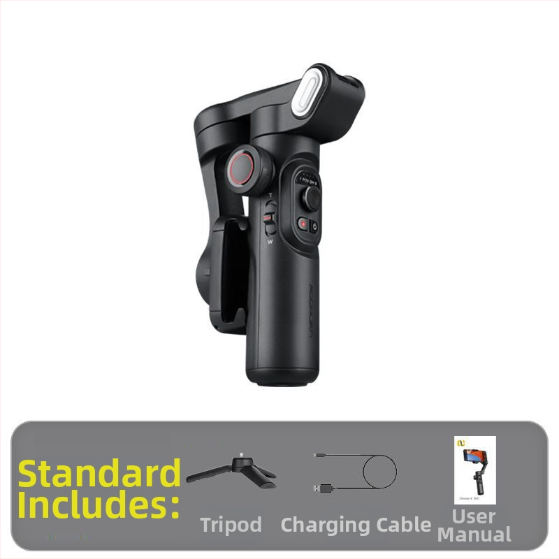 3-tengelyes kézi stabilizátor mobiltelefonhoz; manuális telepítés; kompatibilis 260 g-ig terjedő telefonokkal; súly 350 g; 2023-ban piacra dobva.