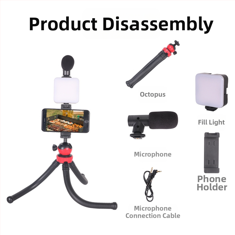 AY-49 Професионална лампа за фотография с настолен трипод, триецветна LED светлина, 2700K топла светлина, E14 гнездо, регулируема яркост