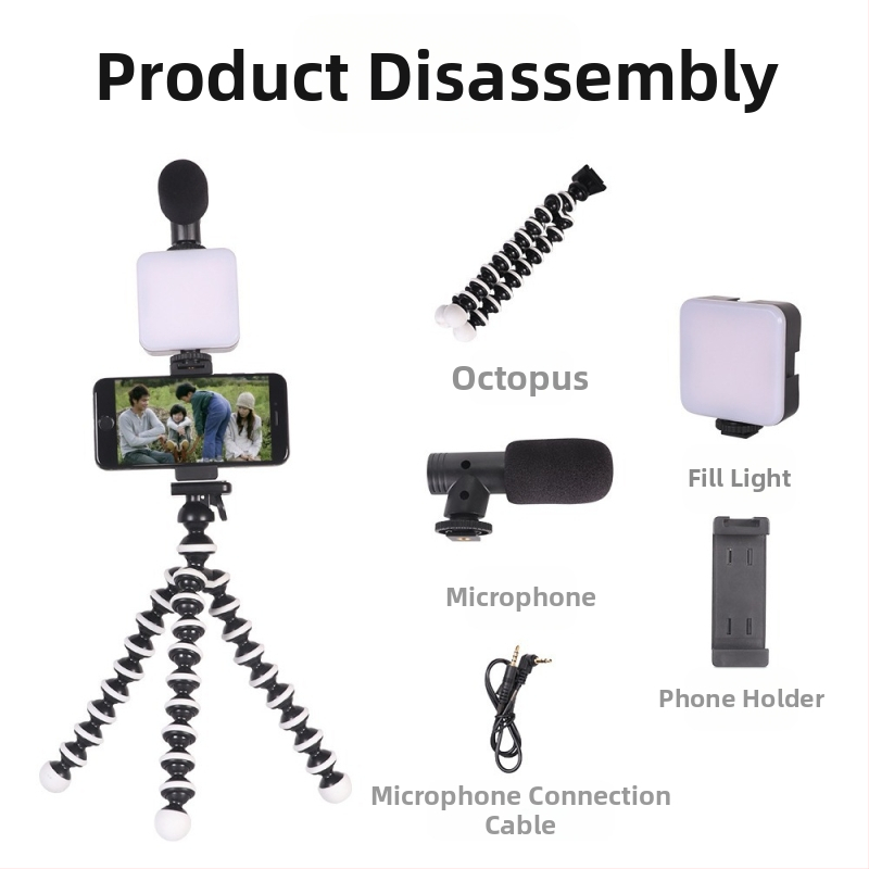 AY-49 Професионална лампа за фотография с настолен трипод, триецветна LED светлина, 2700K топла светлина, E14 гнездо, регулируема яркост