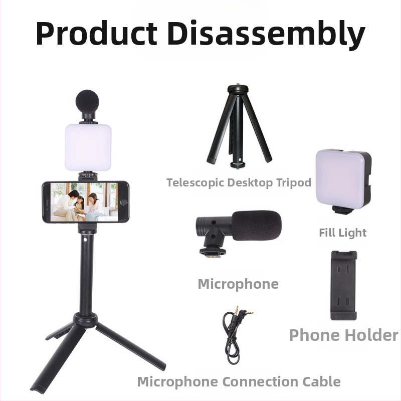 AY-49 Професионална лампа за фотография с настолен трипод, триецветна LED светлина, 2700K топла светлина, E14 гнездо, регулируема яркост