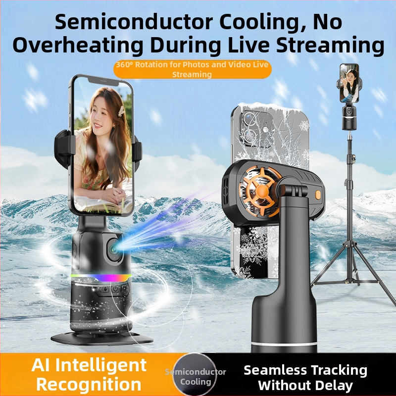 Okostelefonhoz tartozó gimbal automata követéssel és 360° forgással — szerelés nélkül, tömeg 290 g, 1 év garancia