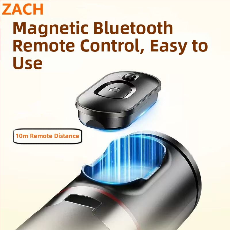 Трипод за снимки с ABS + алуминиева сплав, стабилизация на изображението, Bluetooth връзка, дистанционно управление и вградена светлинна лампа