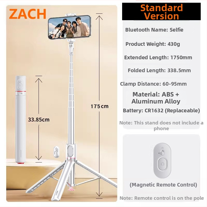 Nuotraukų ir vaizdo įrašų trikojis iš ABS + aliuminio lydinio, vaizdo stabilizavimas, įmontuotas apšvietimas, Bluetooth, nuotolinio valdymo pultas